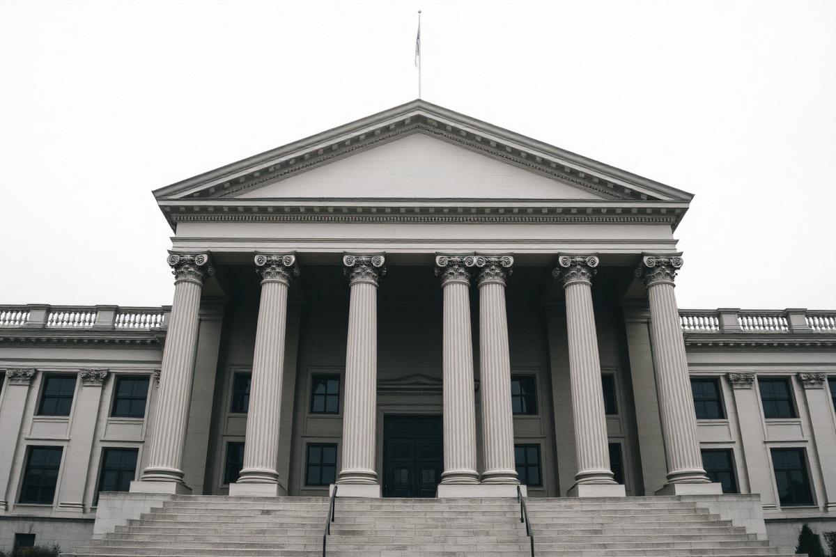 Neoclassical government administrative building facade